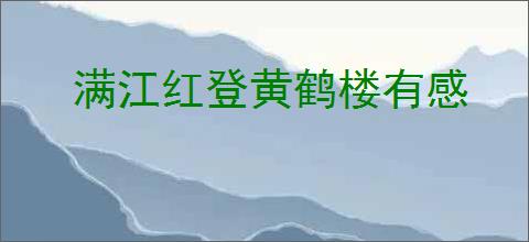 满江红登黄鹤楼有感