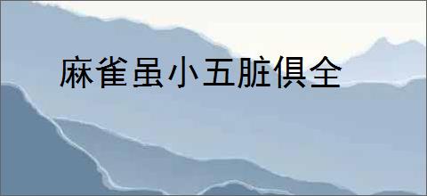 麻雀虽小五脏俱全